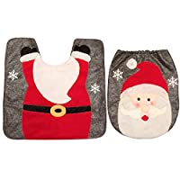 thematys Cubierta del Asiento del Inodoro - alfombras de baño Navidad en Varios diseños - la decoración navideña (Papá…